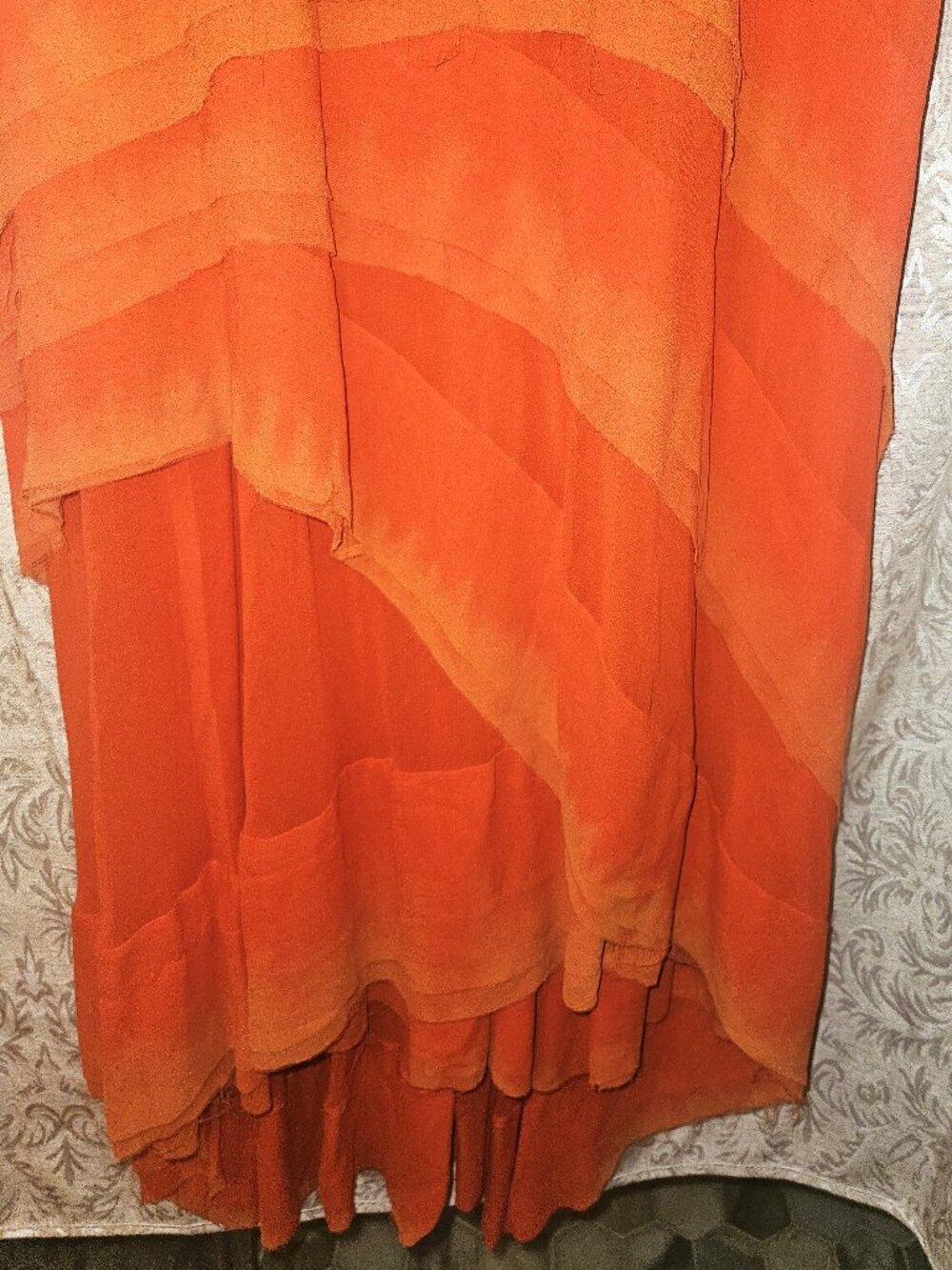 Free People Limited Edition 45 of 50 designer Ryanne ombre paprika chiffon gown - Picture 8 of 11